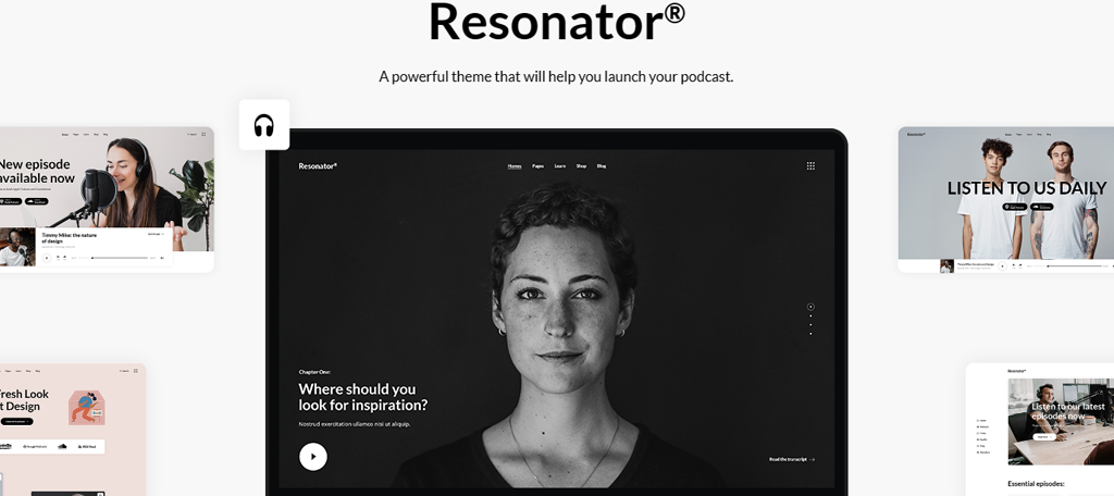 Resonator is one of the best podcast themes in WordPress