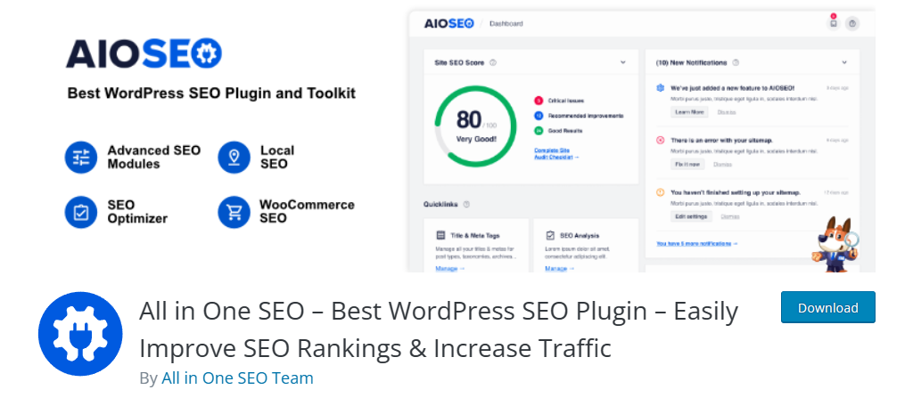 All In One SEO is one of the best AI plugins for WordPress
