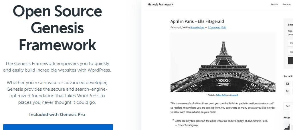 Genesis Framework is the one of the best Beaver Builder friendly themes to use