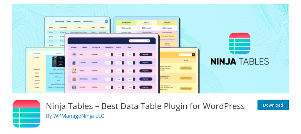 Ninja Tables is one of the best table plugins for WordPress