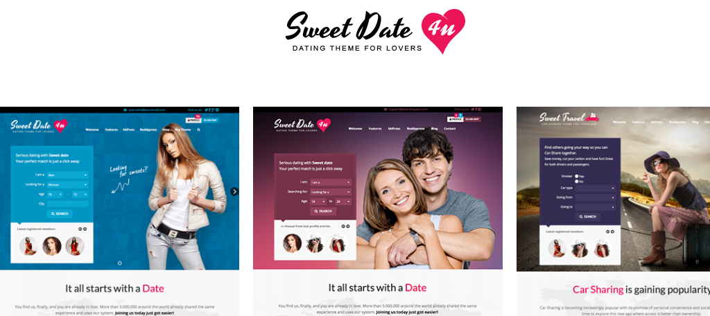 Sweet Date is one of the best dating BuddyPress themes in WordPress