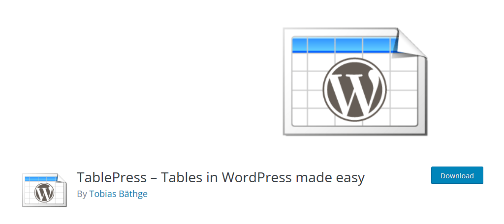 TablePress is one of the best table plugins for WordPress