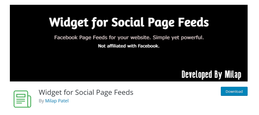 Widget for Social Page Feeds