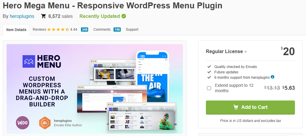 Hero Mega Menu is one of the best menu plugins for WordPress
