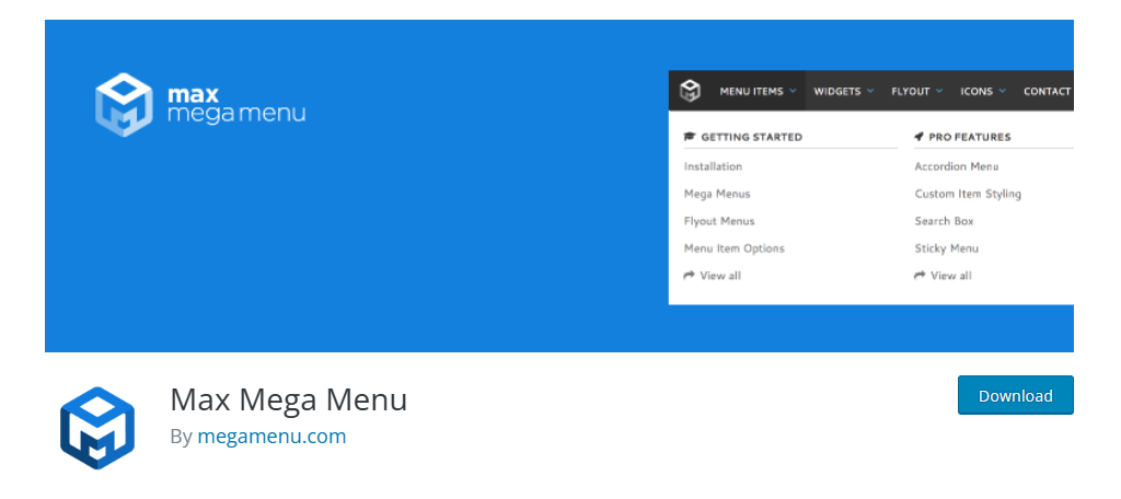Max Mega Menu is one of the best menu plugins for WordPress