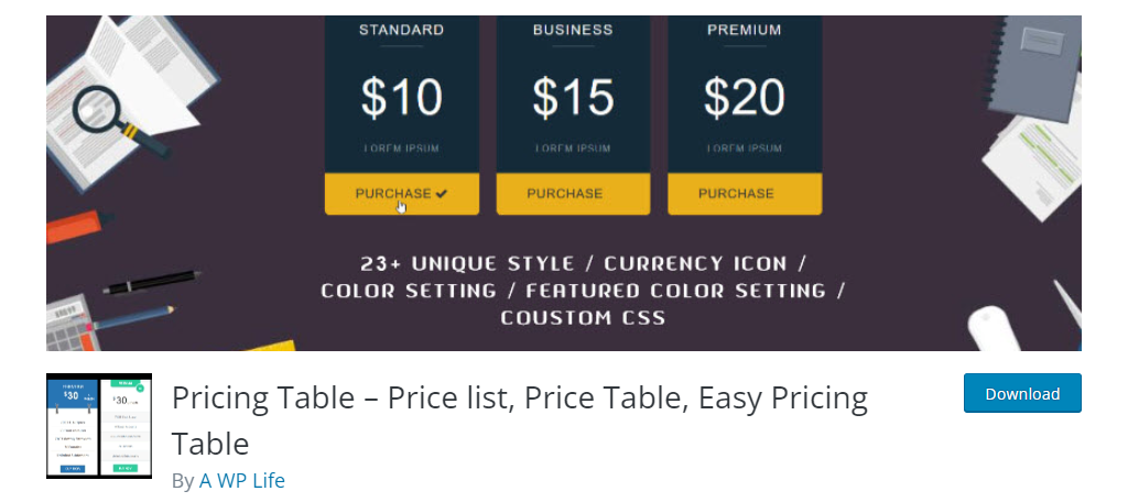 Pricing Table