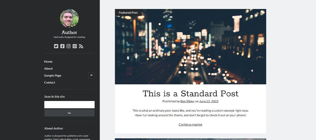 Author WordPress Theme