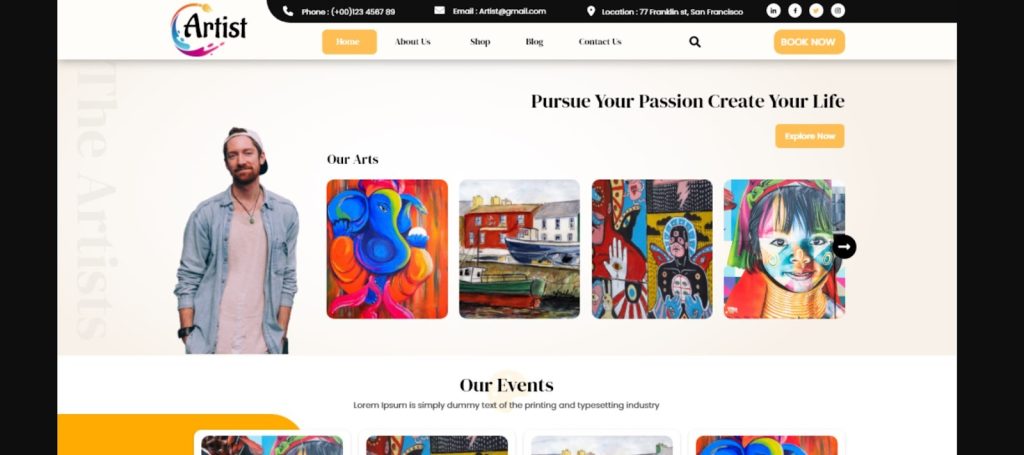 Artist Portfolio Art Gallery Theme