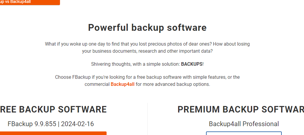 FBackUp backup software