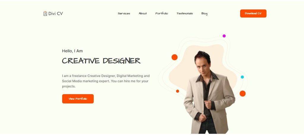 divi wordpress resume theme