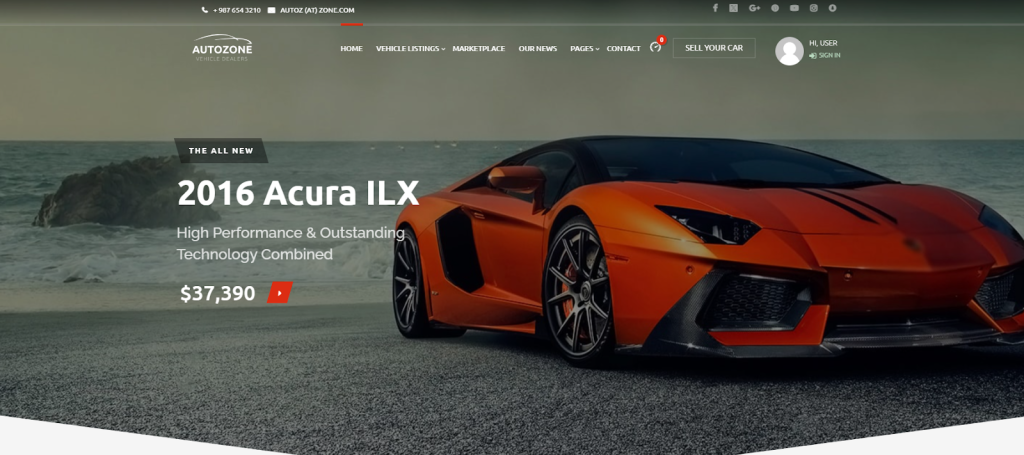 Autozone car dealer theme WordPress