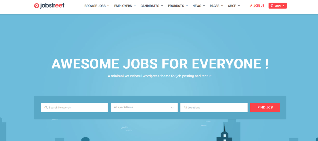 JobCareer job board WordPress theme