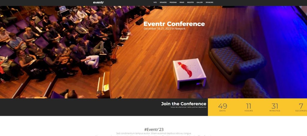 Eventr WordPress event theme