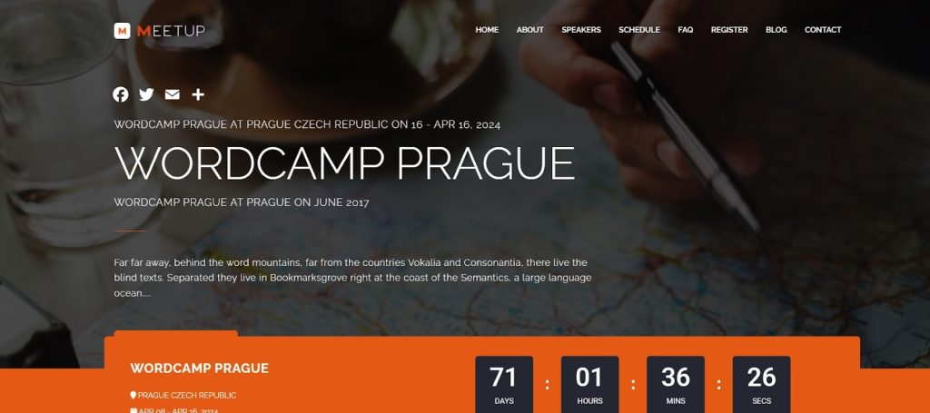 Meetup WordPress event theme