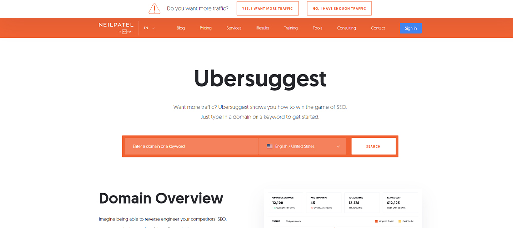 SEO Tools Ubersuggest