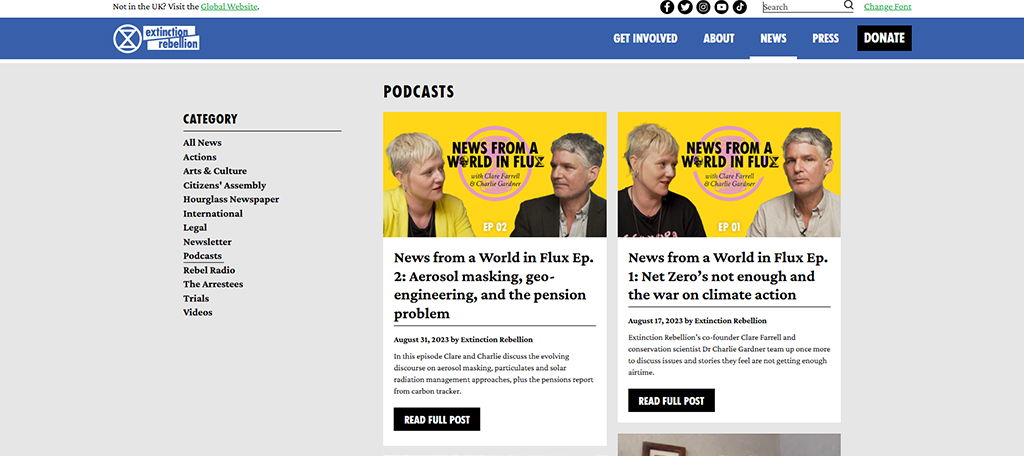 Extinction Rebellion Podcasts