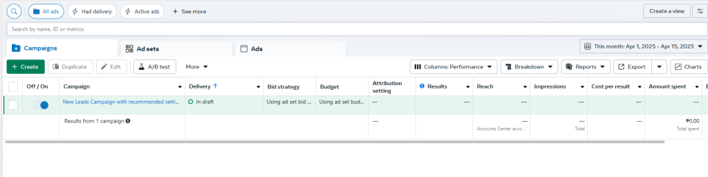 Facebook Ads Manager