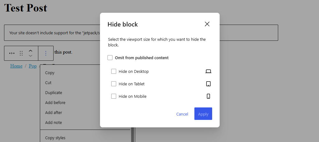 Hide Blocks