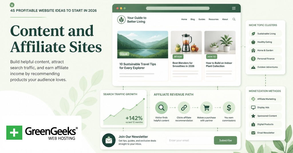 Content and affiliate site ideas for profitable websites in 2026