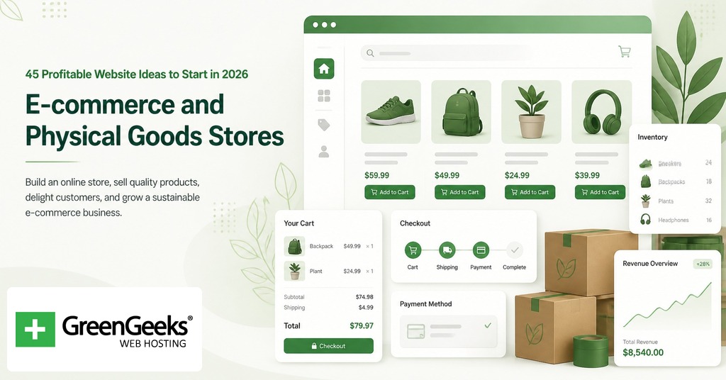 Ecommerce and physical goods website ideas for online businesses