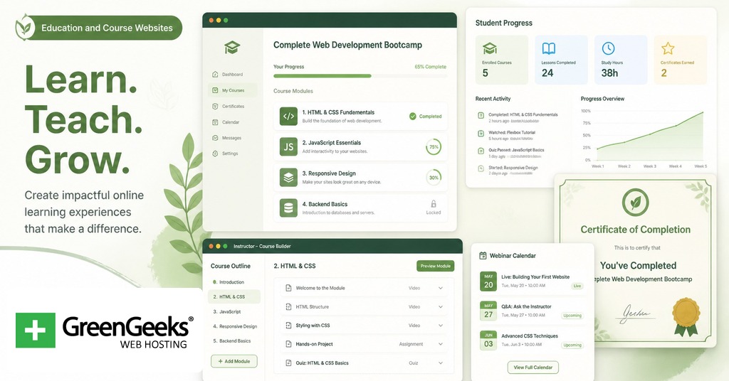 Education and course website ideas for online learning businesses