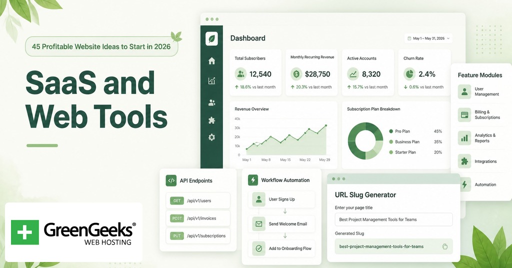 SaaS and web tool website ideas for subscription businesses