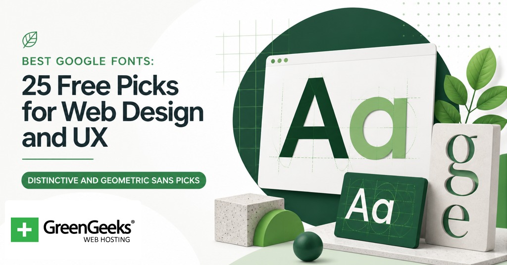 Distinctive geometric Google Fonts for modern website layouts