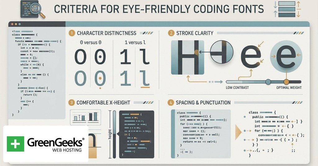 Criteria for choosing eye-friendly coding fonts
