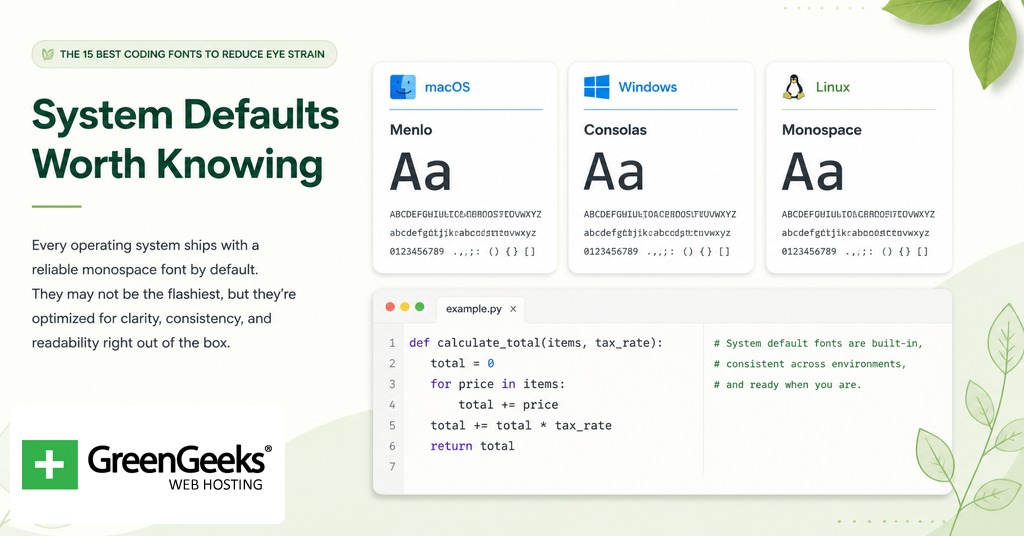 Default system coding fonts worth knowing