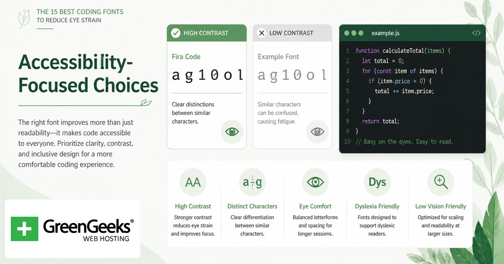 Accessibility-focused coding font choices