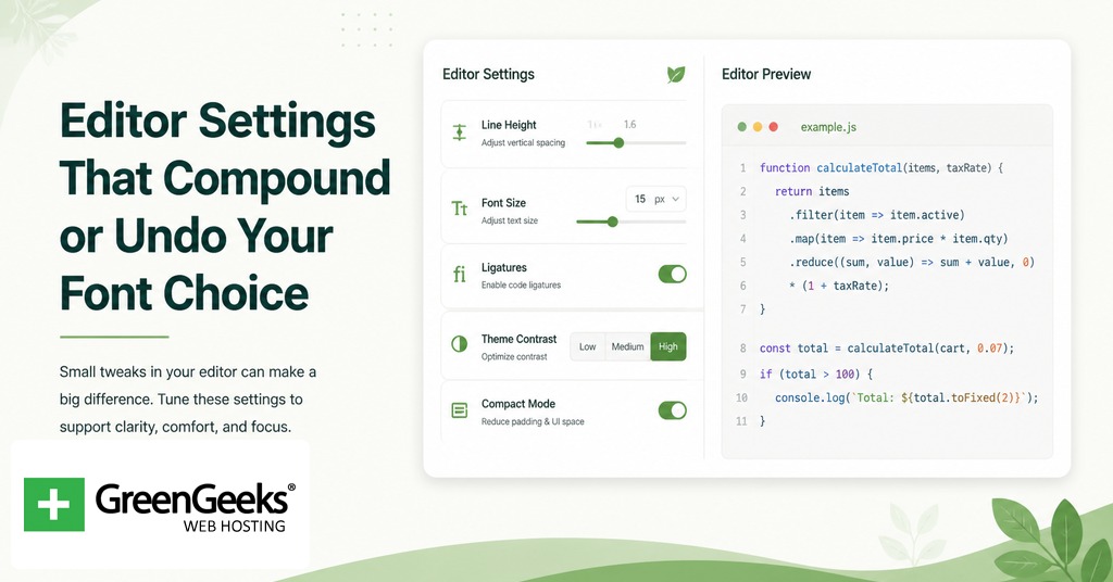 Editor settings for coding font readability