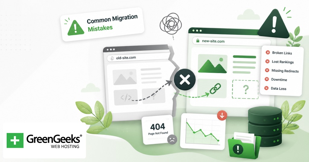 Common website migration mistakes including redirect chains soft 404s and staging tags
