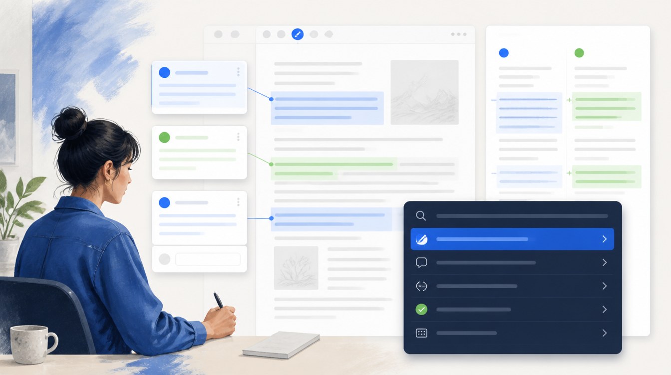 Editing Updates: Notes, Visual Revisions, and the Command Palette visual for WordPress 7.0 features and AI connectors.