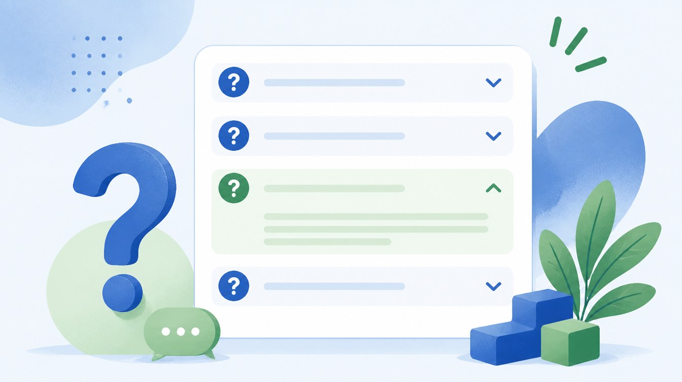 Frequently Asked Questions visual for WordPress 7.0 features and AI connectors.