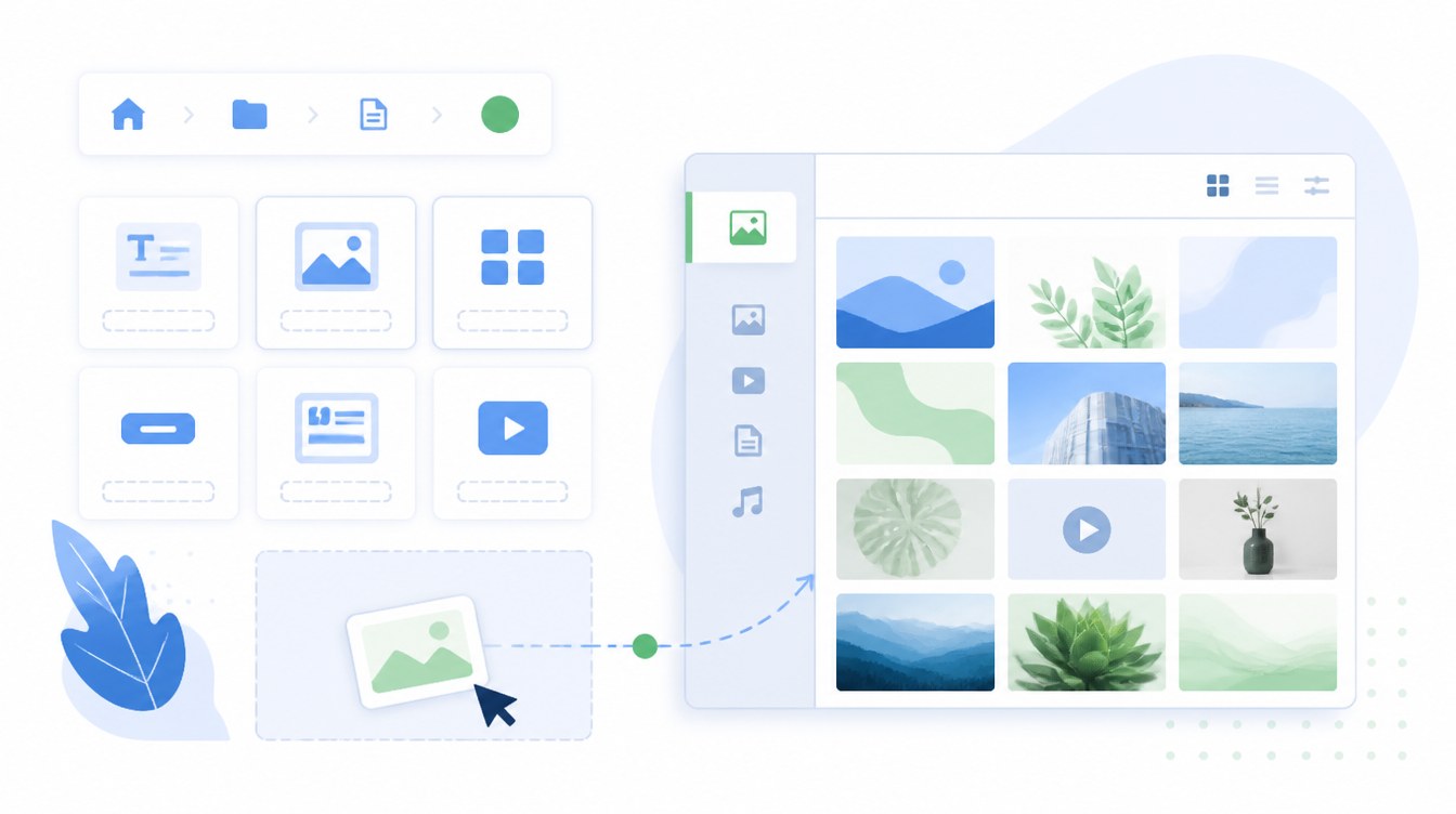 New Blocks and Media Handling visual for WordPress 7.0 features and AI connectors.