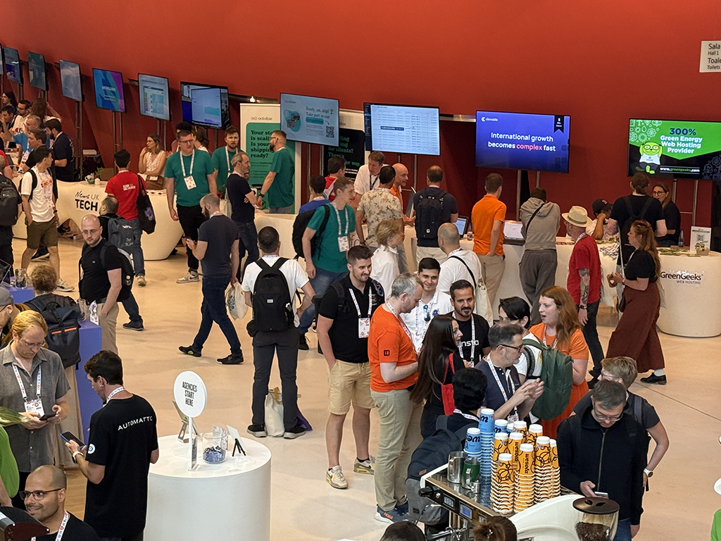 WordCamp Europe 2026 view of the room with many attendees