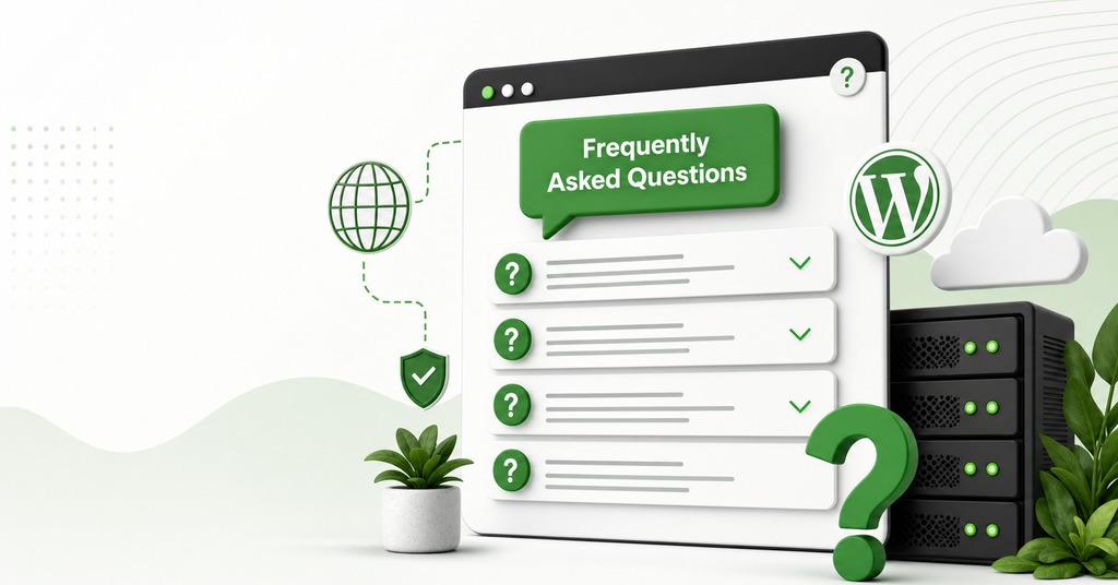 GreenGeeks illustration of frequently asked questions for ai chatbot for your website
