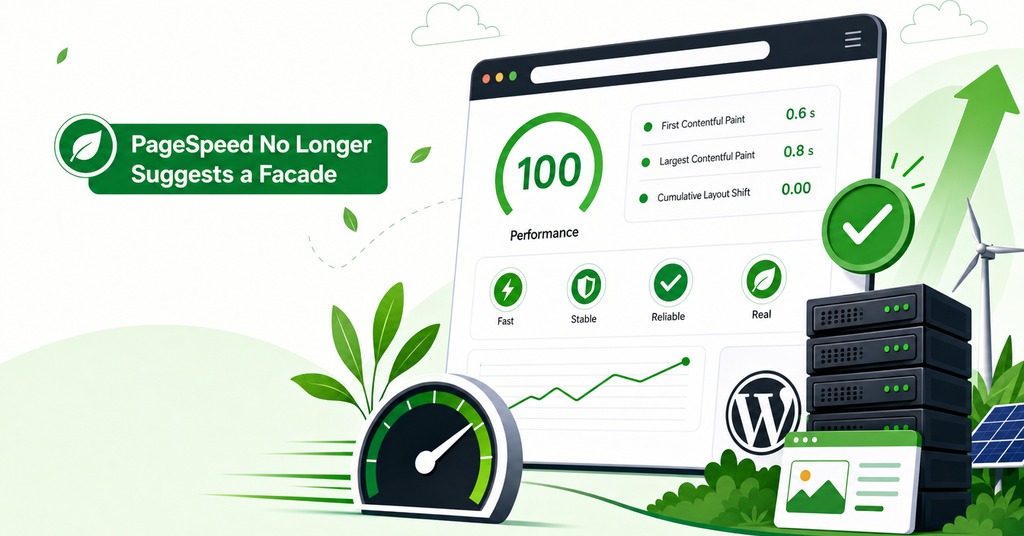 GreenGeeks illustration of pagespeed no longer suggests a facade for ai chatbot for your website