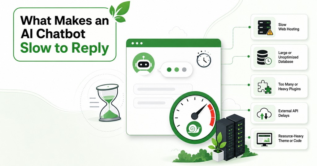 GreenGeeks illustration of what makes an ai chatbot slow to reply for ai chatbot for your website