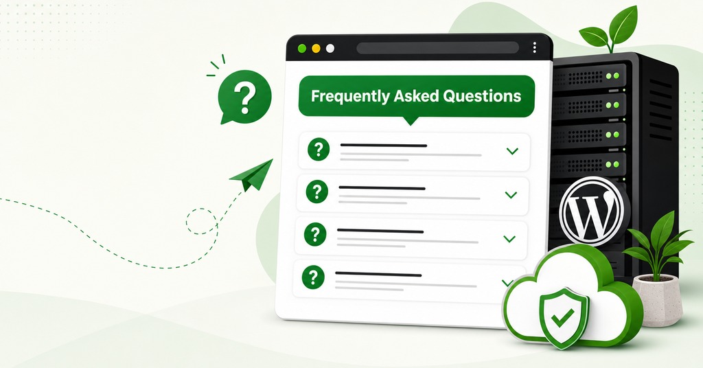 GreenGeeks illustration of frequently asked questions for best cheap web hosting