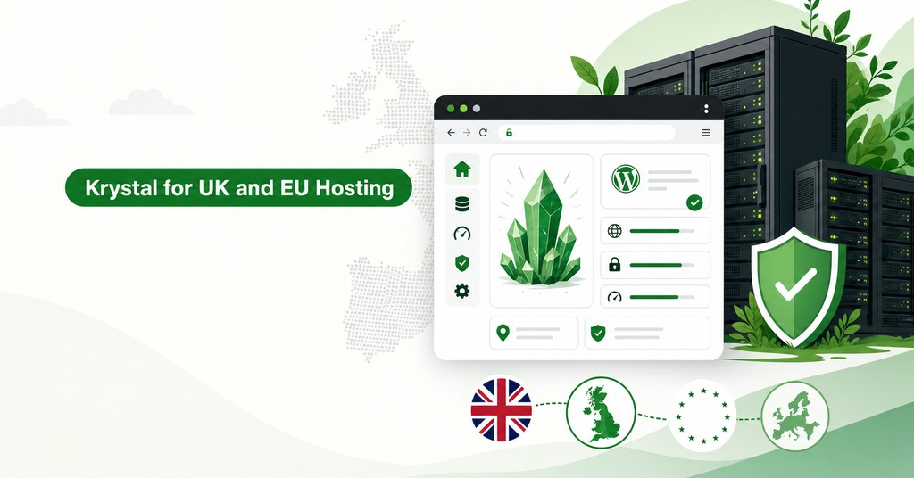 GreenGeeks illustration of krystal for uk and eu hosting for best cheap web hosting