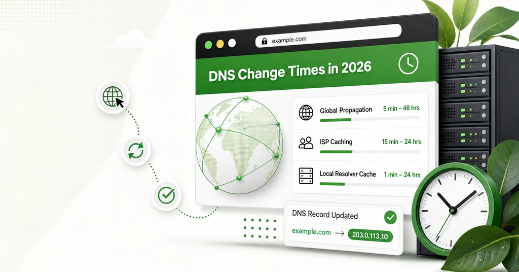 GreenGeeks illustration of dns change times in 2026 for what is dns & why record changes take time to update