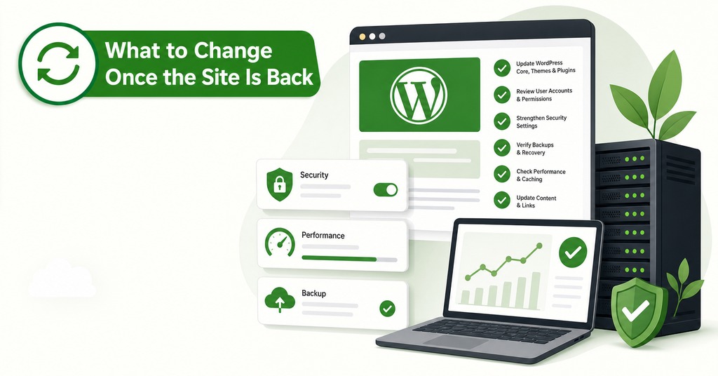GreenGeeks illustration of what to change once the site is back for error establishing a database connection