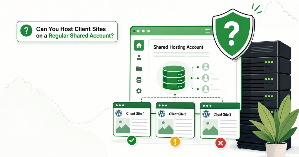 GreenGeeks illustration of can you host client sites on a regular shared account? for reseller hosting