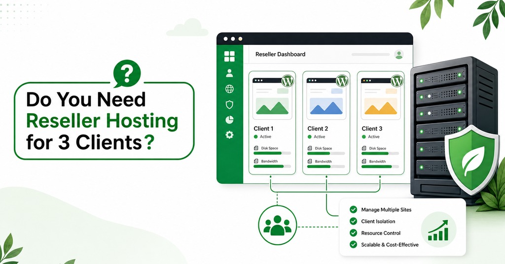 GreenGeeks illustration of do you need reseller hosting for 3 clients? for reseller hosting