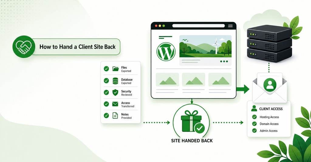 GreenGeeks illustration of how to hand a client site back for reseller hosting