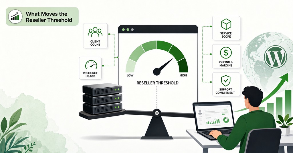 GreenGeeks illustration of what moves the reseller threshold for reseller hosting