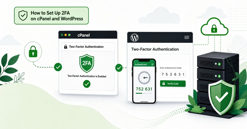 GreenGeeks illustration of how to set up 2fa on cpanel and wordpress for two factor authentication for hosting & why it matters