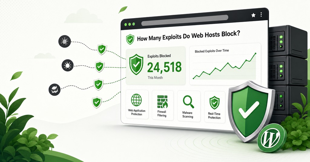 GreenGeeks illustration of how many exploits do web hosts block? for web application firewall