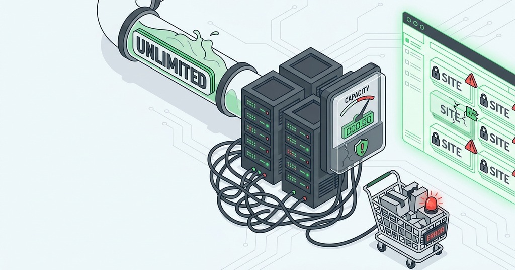 Illustration of the case against unlimited hosting for cheap unlimited web hosting